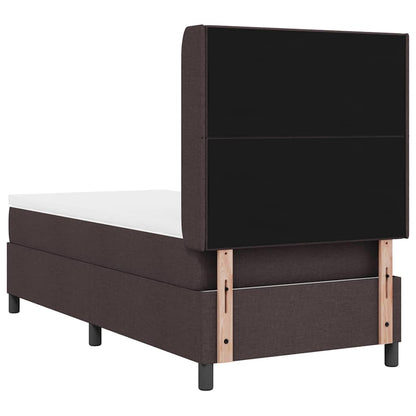 Boxspringbed met kussen Donkerbruin 200 x 100 cm Stof