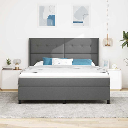 Boxspringbed met kussen Donkergrijs 200 x 180 cm Stof