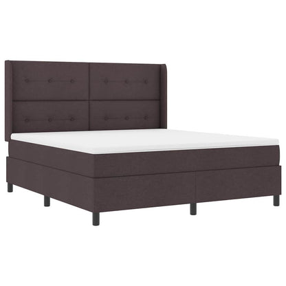 Boxspringbed met matras Donkerbruin 200 x 180 cm Stof