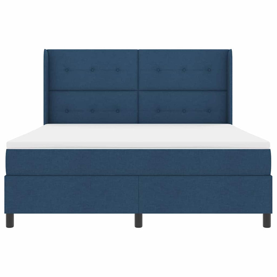 Boxspringbed met kussen met hoofdeinde Blauw 200 x 180 cm Stof