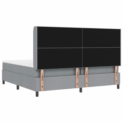Boxspringbed met kussen Lichtgrijs 200 x 200 cm Stof