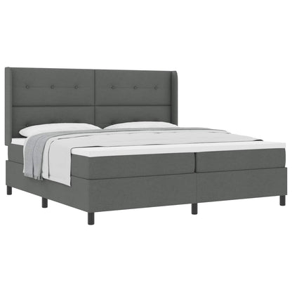 Boxspringbed met kussen Donkergrijs 200 x 200 cm Stof