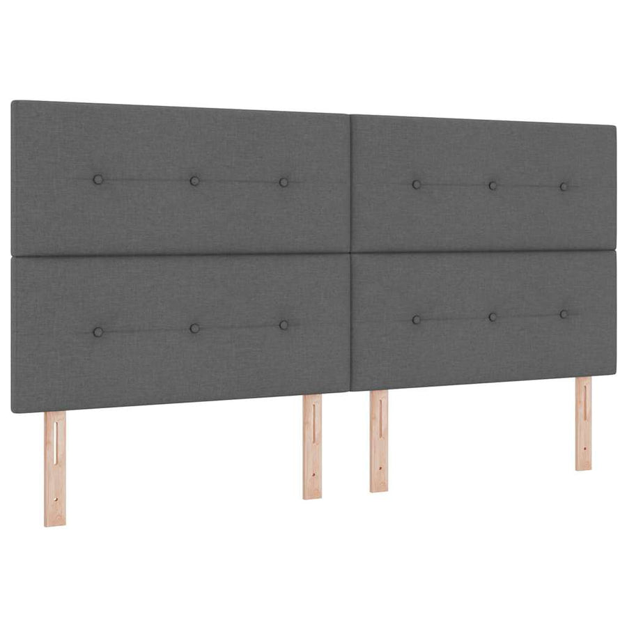 Boxspringbed met kussen Donkergrijs 200 x 200 cm Stof