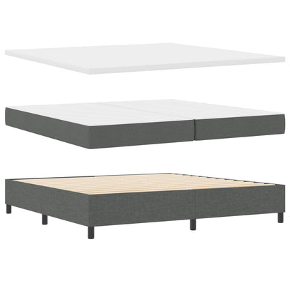 Boxspringbed met kussen Donkergrijs 200 x 200 cm Stof