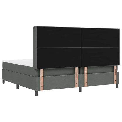Boxspringbed met kussen Donkergrijs 200 x 200 cm Stof
