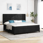 Boxspringbed 200x200 cm zwart met verstelbaar hoofdeinde