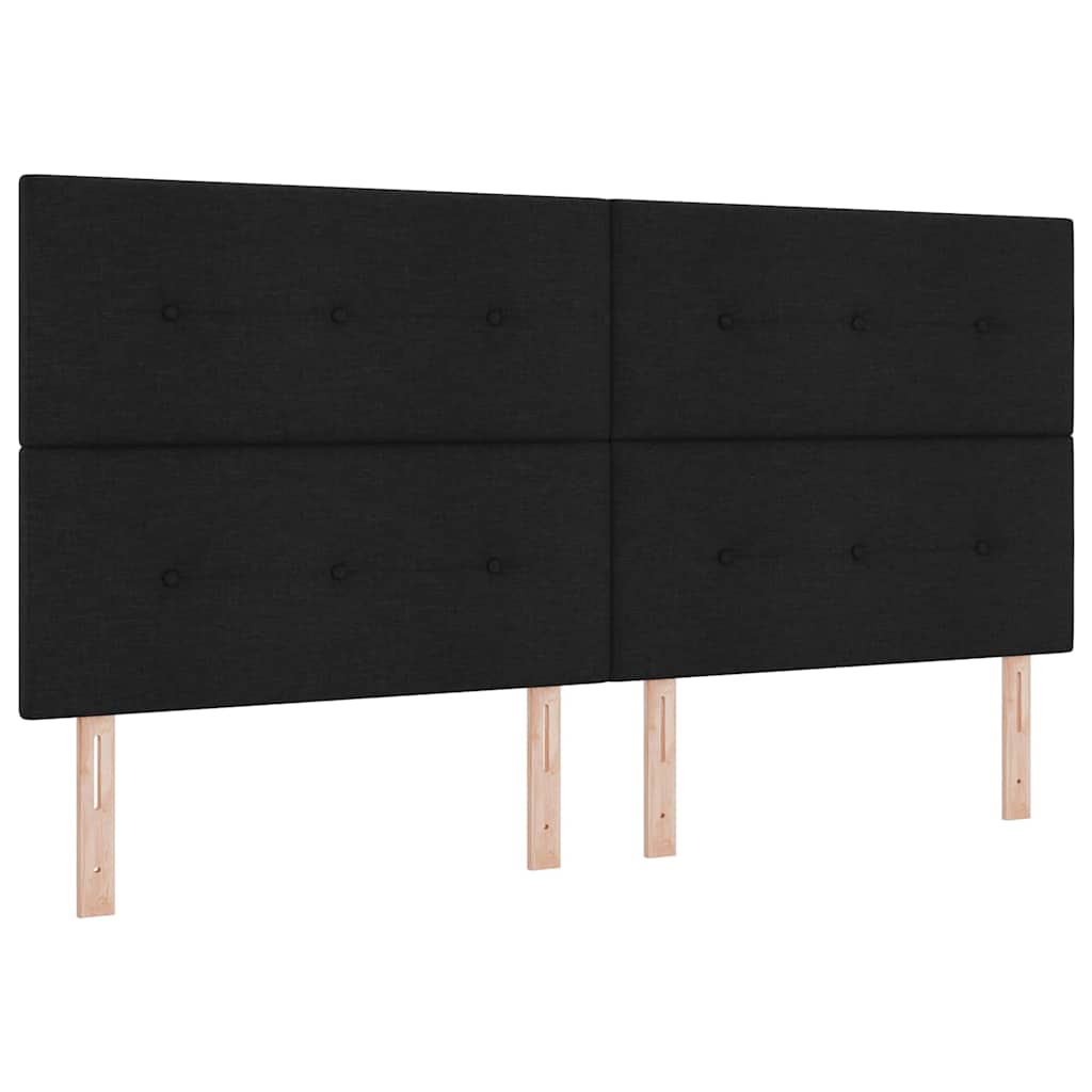 Boxspringbed met kussen met hoofdeinde Zwart 200 x 200 cm Stof