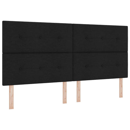 Boxspringbed met kussen met hoofdeinde Zwart 200 x 200 cm Stof