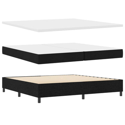 Boxspringbed met kussen met hoofdeinde Zwart 200 x 200 cm Stof