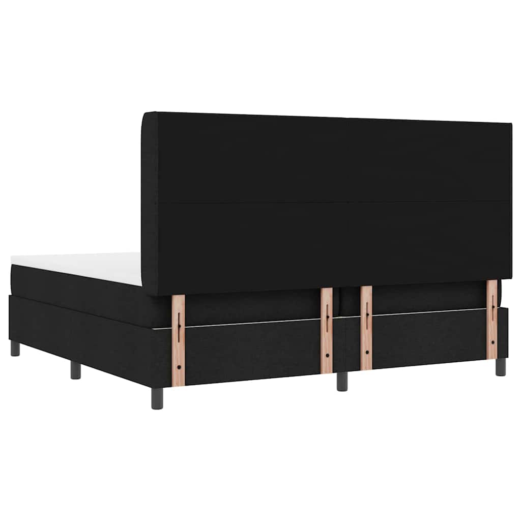 Boxspringbed met kussen met hoofdeinde Zwart 200 x 200 cm Stof