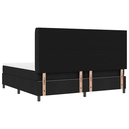 Boxspringbed met kussen met hoofdeinde Zwart 200 x 200 cm Stof