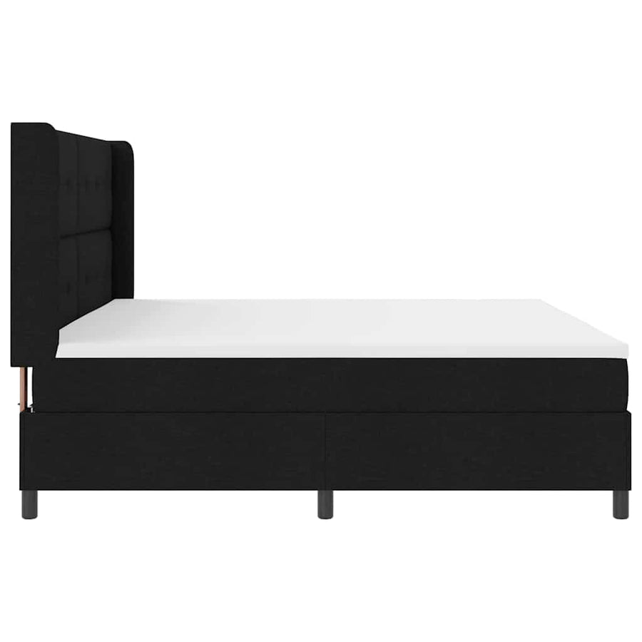 Boxspringbed met kussen met hoofdeinde Zwart 200 x 200 cm Stof