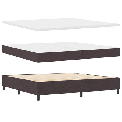 Boxspringbed met kussen Donkerbruin 200 x 200 cm Stof