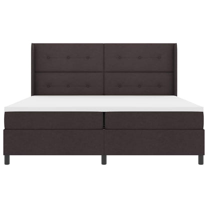 Boxspringbed met kussen Donkerbruin 200 x 200 cm Stof