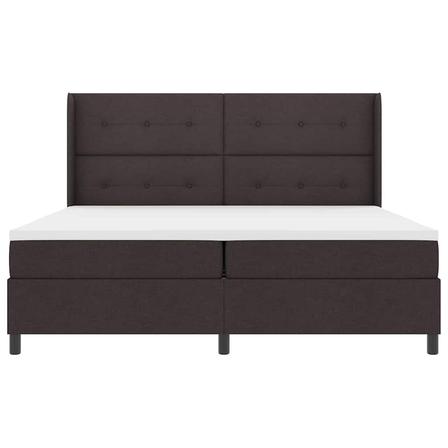 Boxspringbed met kussen Donkerbruin 200 x 200 cm Stof