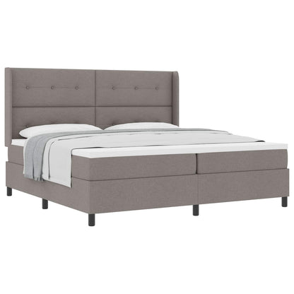 Boxspringbed met kussen met hoofdeinde Taupe 200 x 200 cm Stof