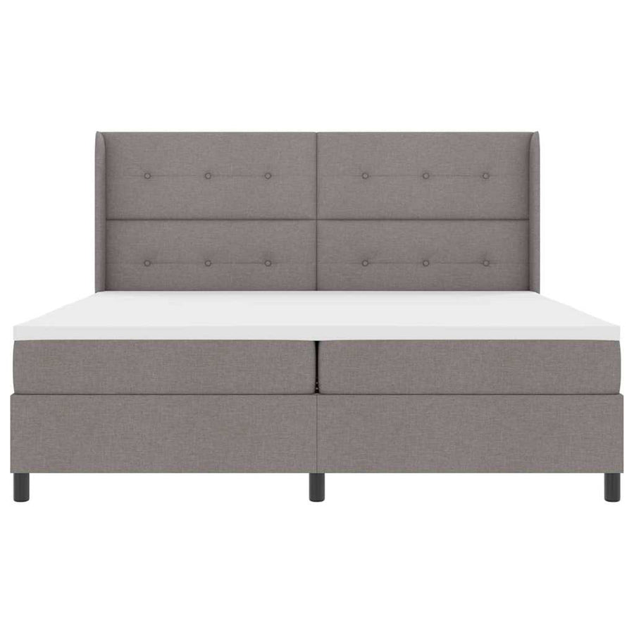 Boxspringbed met kussen met hoofdeinde Taupe 200 x 200 cm Stof