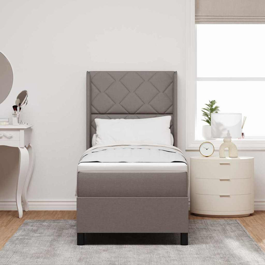 Boxspringbed met kussen met hoofdeinde Taupe 200 x 80 cm Stof