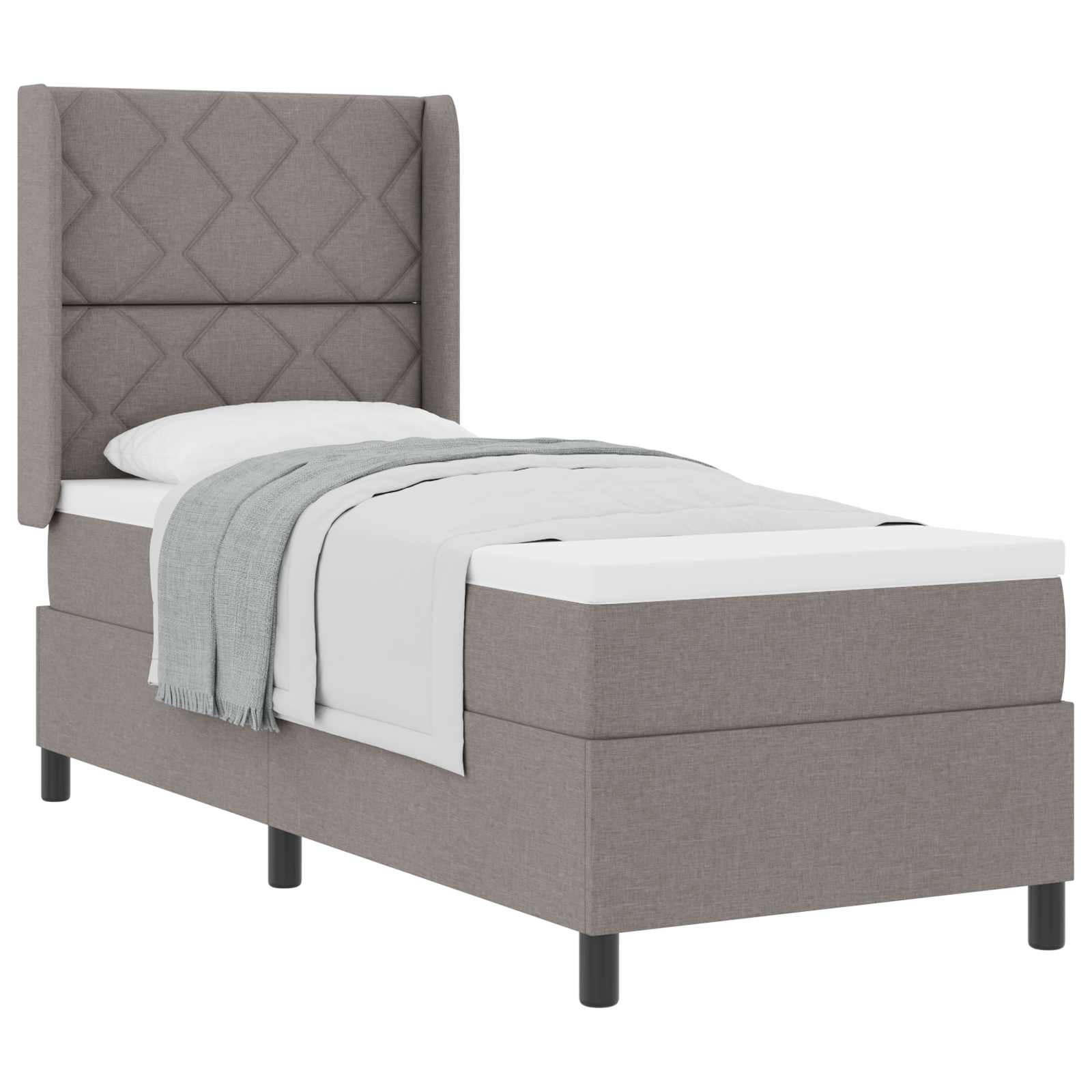 Boxspringbed met kussen met hoofdeinde Taupe 200 x 80 cm Stof