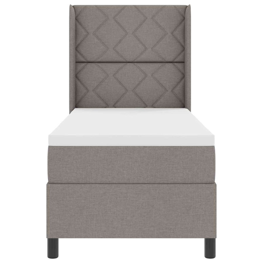 Boxspringbed met kussen met hoofdeinde Taupe 200 x 80 cm Stof