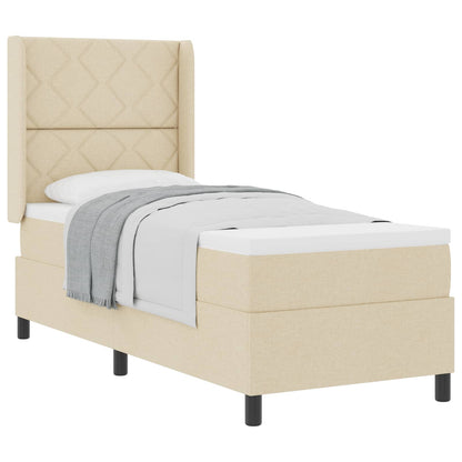 Boxspringbed met matras met hoofdeinde Crème 200 x 80 cm Stof