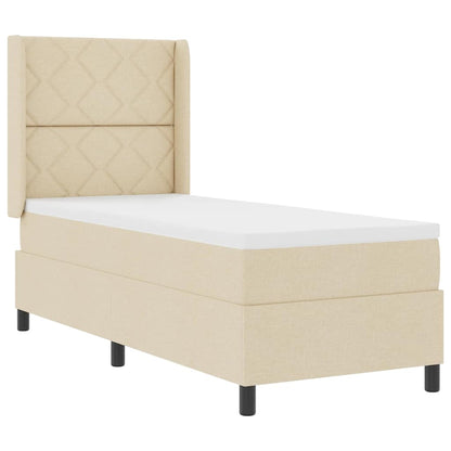 Boxspringbed met matras met hoofdeinde Crème 200 x 80 cm Stof