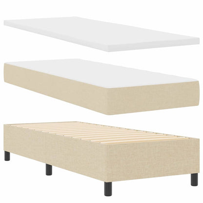 Boxspringbed met matras met hoofdeinde Crème 200 x 80 cm Stof