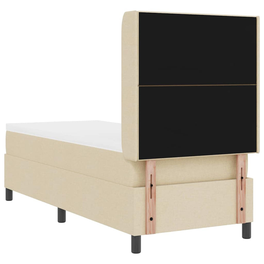 Boxspringbed met matras met hoofdeinde Crème 200 x 80 cm Stof