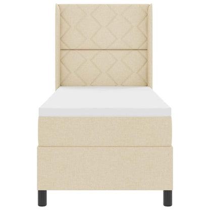 Boxspringbed met matras met hoofdeinde Crème 200 x 80 cm Stof
