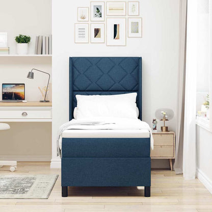 Boxspringbed met kussen met hoofdeinde Blauw 200 x 80 cm Stof