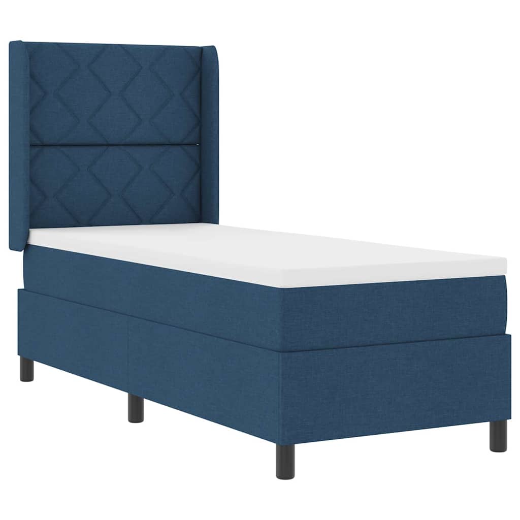 Boxspringbed met kussen met hoofdeinde Blauw 200 x 80 cm Stof