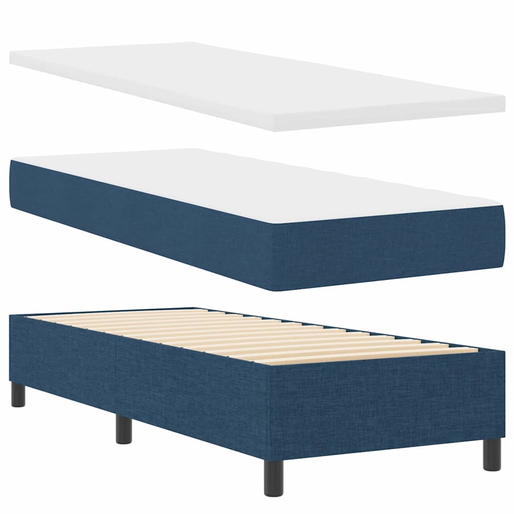 Boxspringbed met kussen met hoofdeinde Blauw 200 x 80 cm Stof