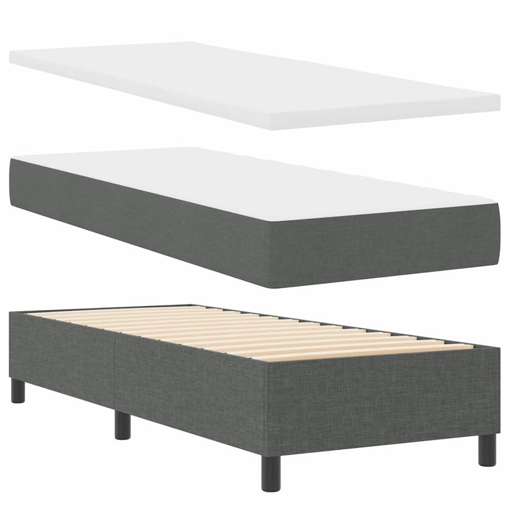 Boxspringbed met kussen Donkergrijs 190 x 90 cm Stof