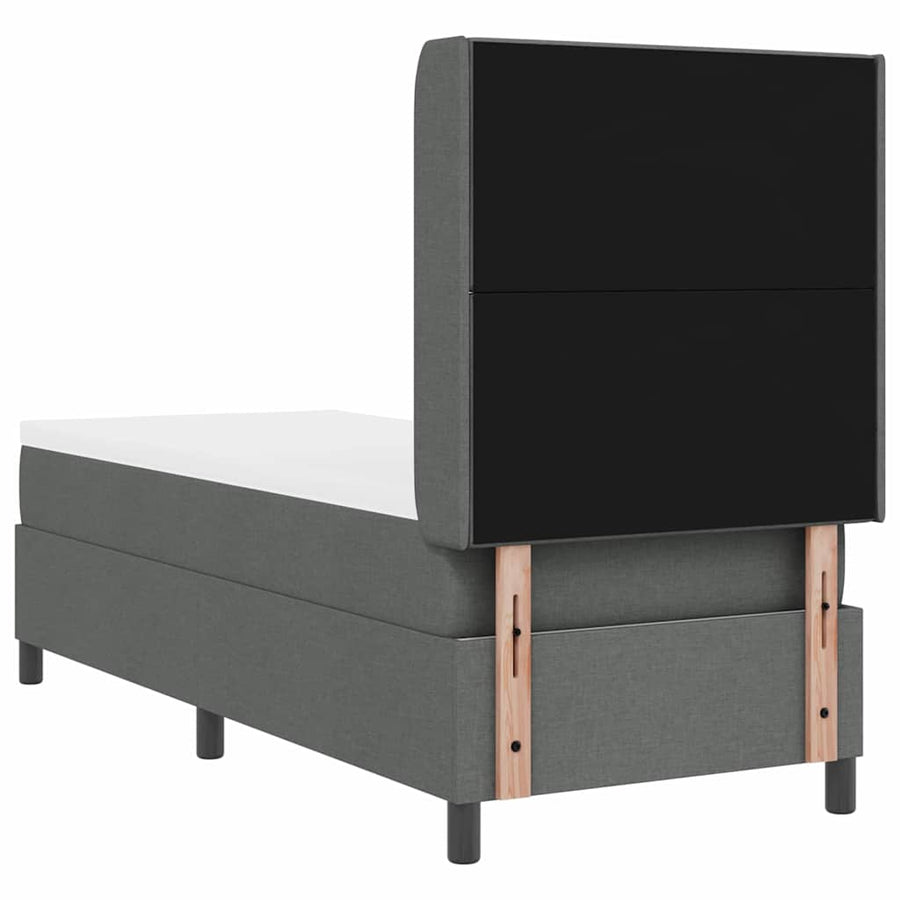 Boxspringbed met kussen Donkergrijs 190 x 90 cm Stof