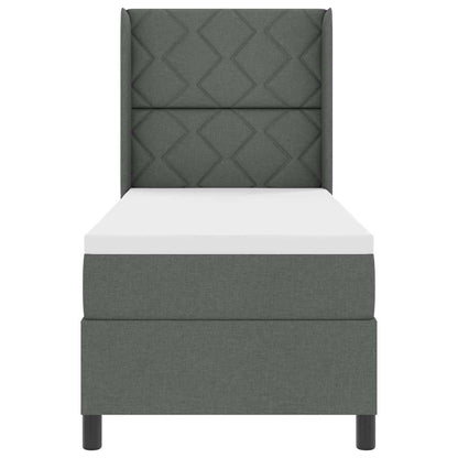 Boxspringbed met kussen Donkergrijs 190 x 90 cm Stof