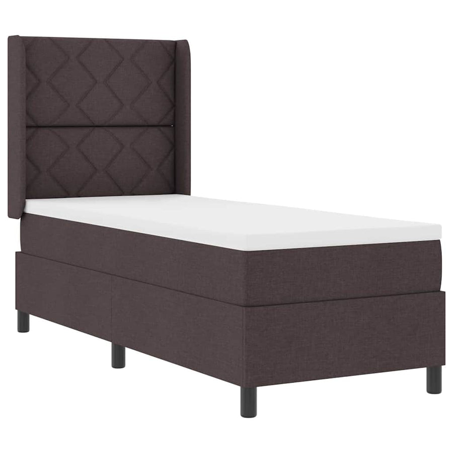 Boxspringbed met kussen Donkerbruin 190 x 90 cm Stof