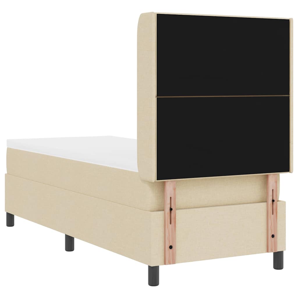 Boxspringbed met kussen met hoofdeinde Crème 190 x 90 cm Stof