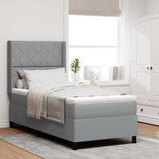 Boxspringbed 200x90 cm lichtgrijs hoofdbord