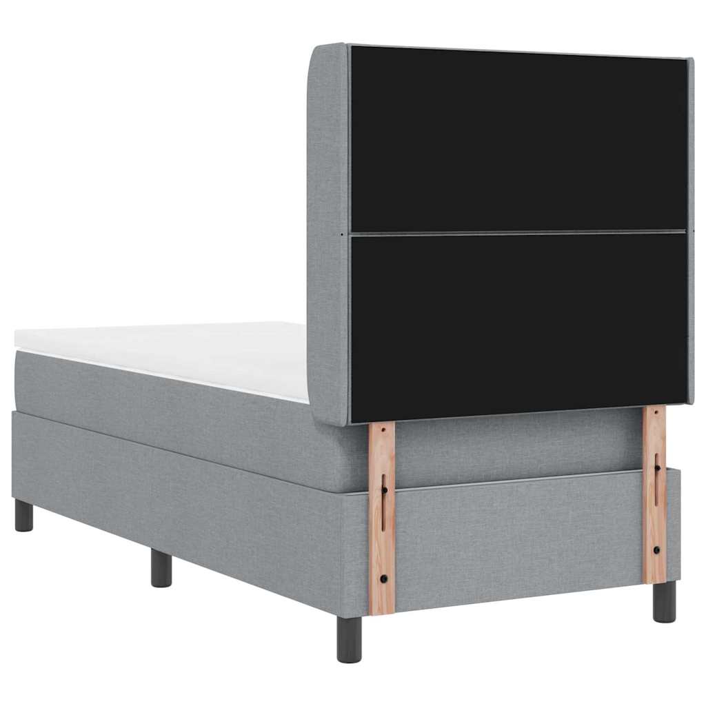 Boxspringbed met kussen Lichtgrijs 200 x 90 cm Stof