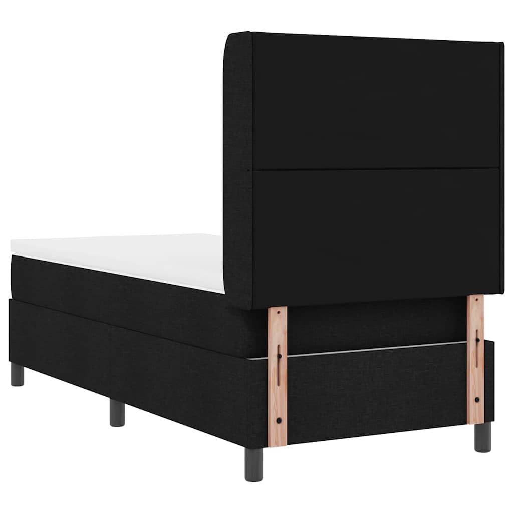 Boxspringbed met kussen met hoofdeinde Zwart 200 x 90 cm Stof