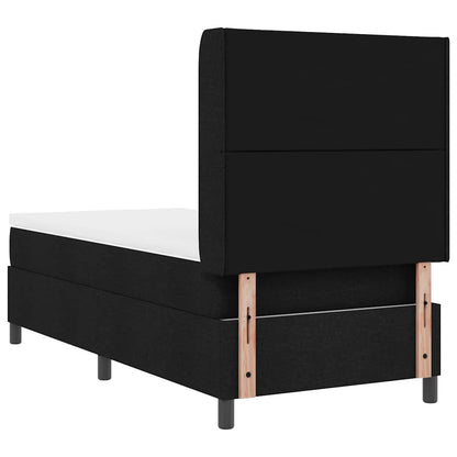 Boxspringbed met kussen met hoofdeinde Zwart 200 x 90 cm Stof
