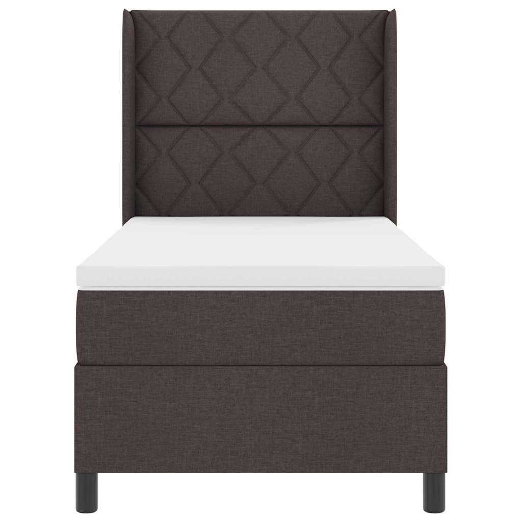 Boxspringbed met kussen Donkerbruin 200 x 90 cm Stof