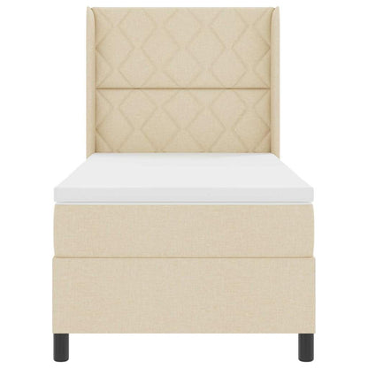 Boxspringbed met kussen met hoofdeinde Crème 200 x 90 cm Stof