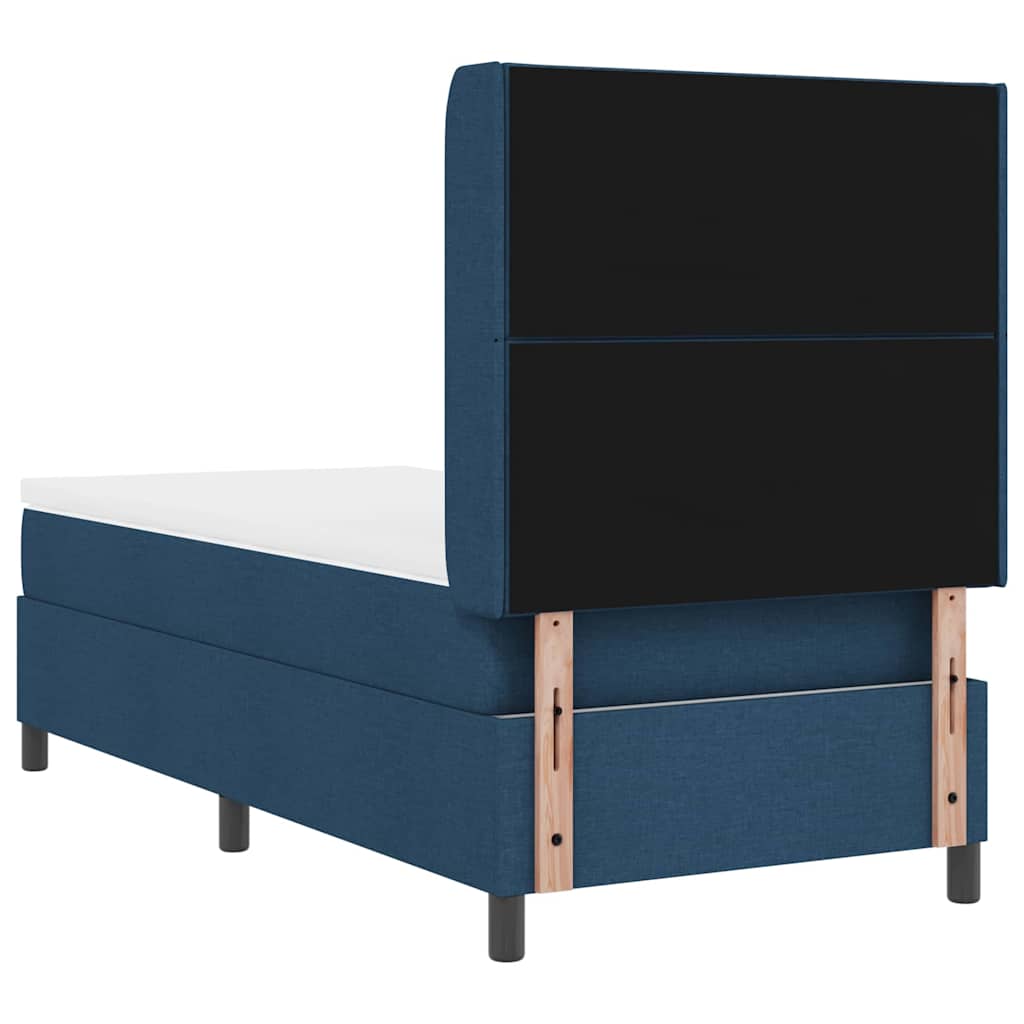 Boxspringbed met kussen met hoofdeinde Blauw 200 x 90 cm Stof