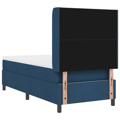Boxspringbed met kussen met hoofdeinde Blauw 200 x 90 cm Stof