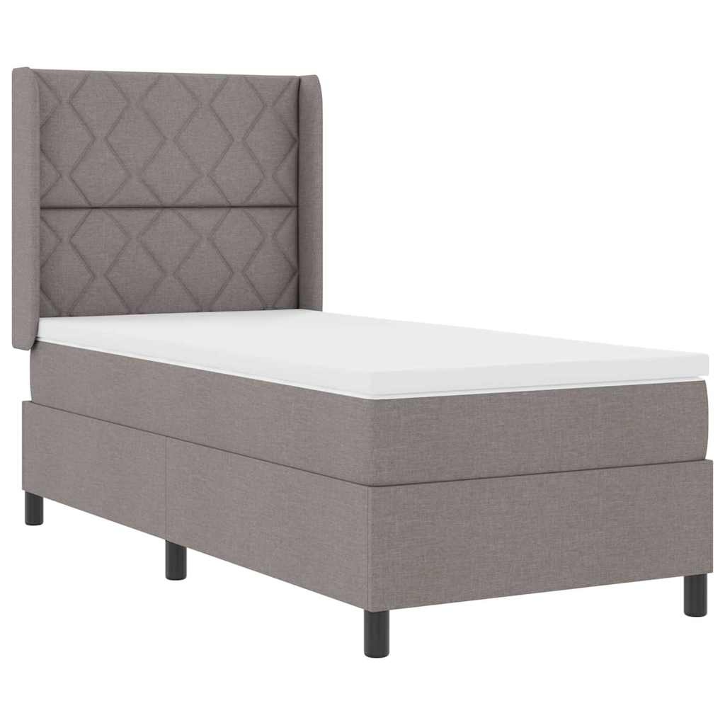 Boxspringbed met kussen met hoofdeinde Taupe 200 x 100 cm Stof