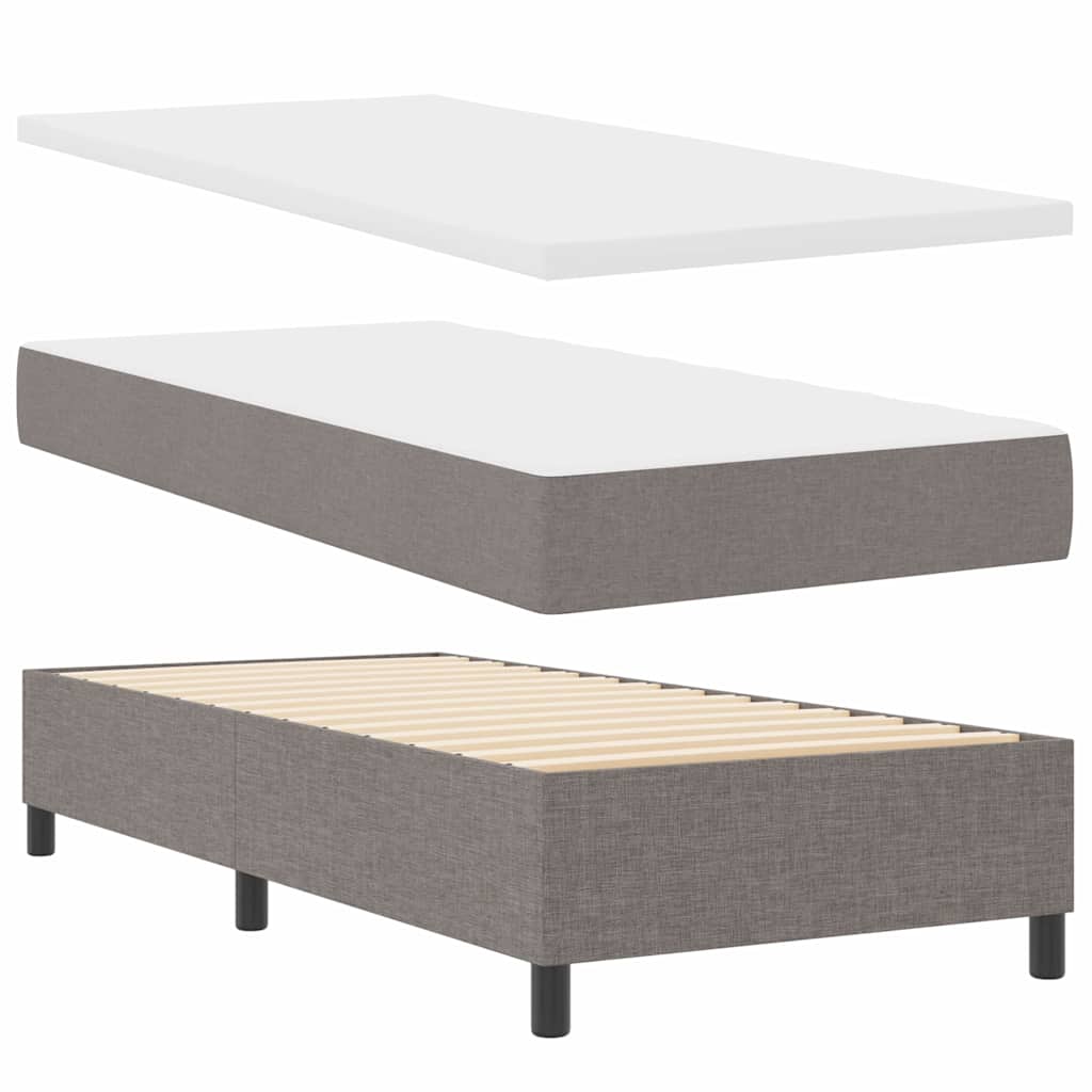 Boxspringbed met kussen met hoofdeinde Taupe 200 x 100 cm Stof