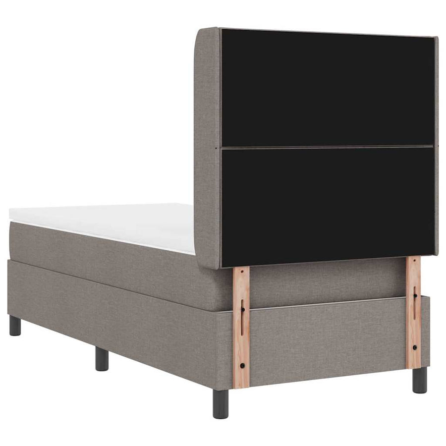 Boxspringbed met kussen met hoofdeinde Taupe 200 x 100 cm Stof