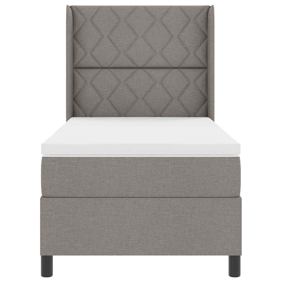 Boxspringbed met kussen met hoofdeinde Taupe 200 x 100 cm Stof
