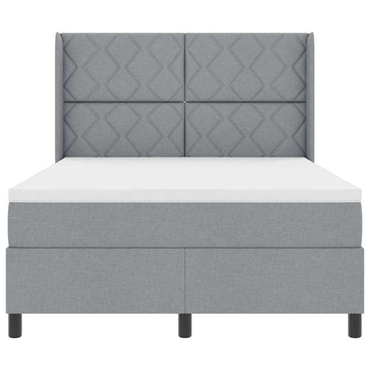 Boxspringbed met kussen Lichtgrijs 190 x 140 cm Stof